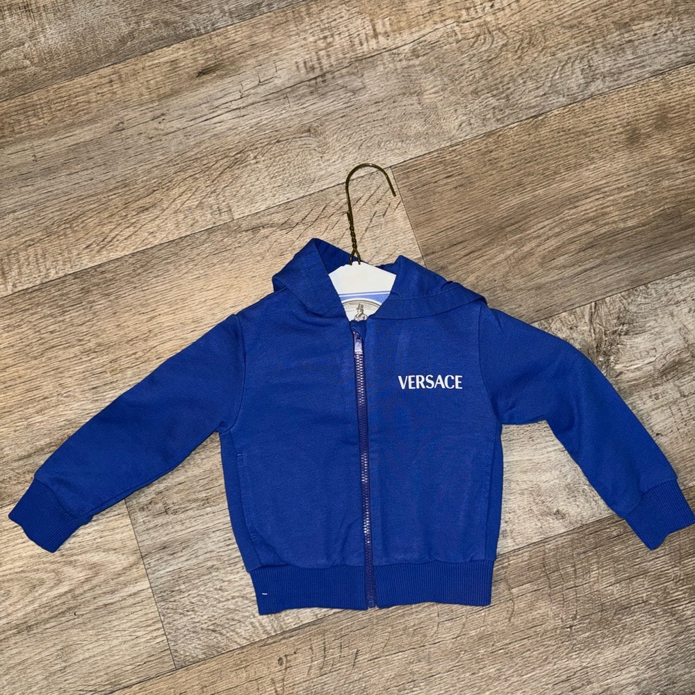 Versace Kids Royal Blue Zip-Up Hoodie